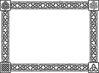 Large Rectangular Celtic Frame - Triquetra, Triskele, Knot