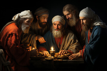 Obraz premium Generative AI image of Jesus Christ Son of God preaching to the people