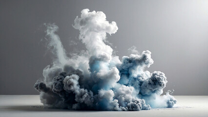 White smoke abstract background. Close-up, studio shot. AI generative. - 786622114