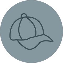 Baseball cap Grey Line Circle Icon