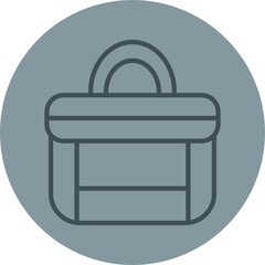 Suitcase Grey Line Circle Icon