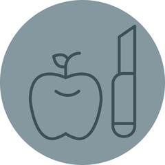 Healthy Eating Grey Line Circle Icon