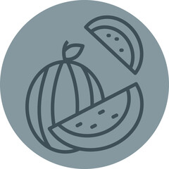 Watermolon Grey Line Circle Icon