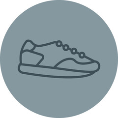Jogger Grey Line Circle Icon