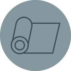 Yoga Mat Grey Line Circle Icon