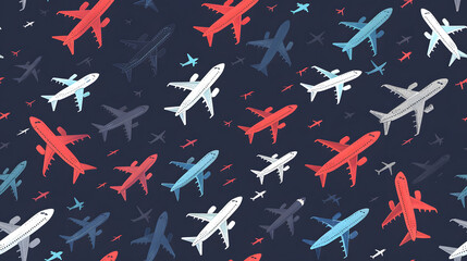 vector pattern of airplane icon shipping