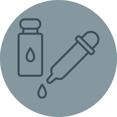 Eye Drops Grey Line Circle Icon