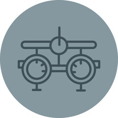 Optometrist Grey Line Circle Icon