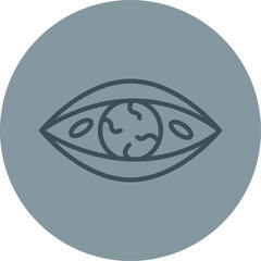Eye Infection Grey Line Circle Icon