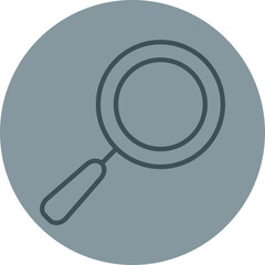 Magnifying Glass Grey Line Circle Icon