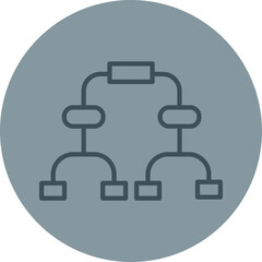 Flowchart Grey Line Circle Icon