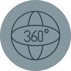 360 Degree Grey Line Circle Icon