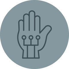 Wired Gloves Grey Line Circle Icon