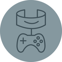 Vr Gaming Grey Line Circle Icon