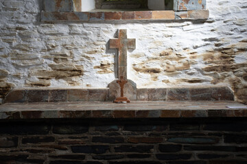 A crucifix on the altar of a Cornish Church