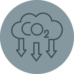 Carbon Dioxide Grey Line Circle Icon