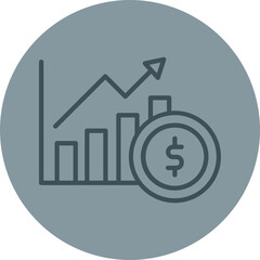 Graph Grey Line Circle Icon