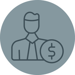 Investors Grey Line Circle Icon