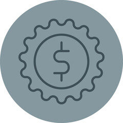 Badge Grey Line Circle Icon