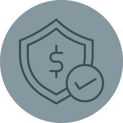 Money Security Grey Line Circle Icon