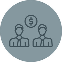 Discussion Grey Line Circle Icon