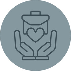 Social Services Grey Line Circle Icon