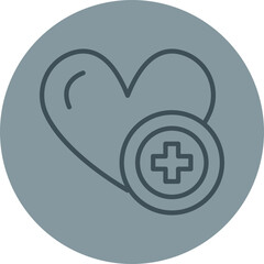 Medical Assistance Grey Line Circle Icon