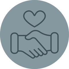 Handshake Grey Line Circle Icon
