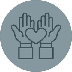 Solidarity Grey Line Circle Icon