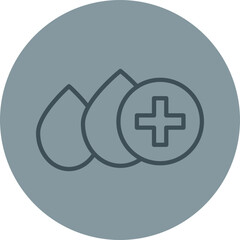Blood Donation Grey Line Circle Icon