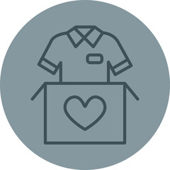 Fototapeta premium Clothes Donation Grey Line Circle Icon