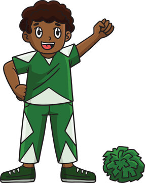 recommend clip art: Cheerleading Boy Cheerleader Raising Arm Clipart