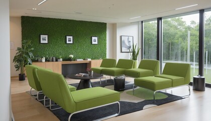 green office in bright colours 