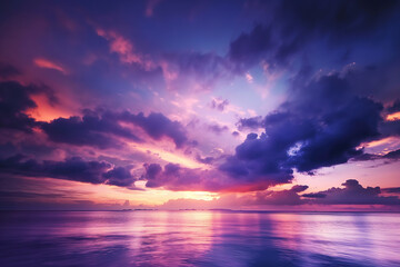 Fototapeta na wymiar Bright pink and purple sky