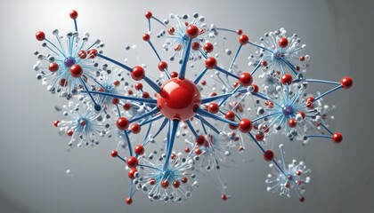 3d render of simple chemical in bright colours 