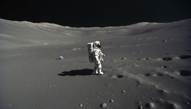 Lone astronaut  in bright colours 