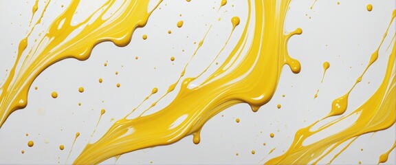 Abstract yellow color acrylic paint in bright colours 