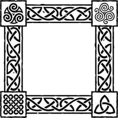 Small Square Celtic Frame - Triquetra, Triskele, Knot