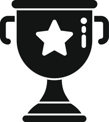 Leader gold cup icon simple vector. Leadership prize. Star performance