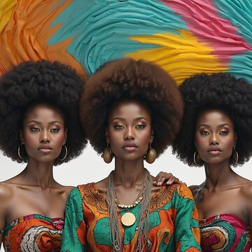 Afro Amerikaner mit bunten Farben. Generative AI Technologie
