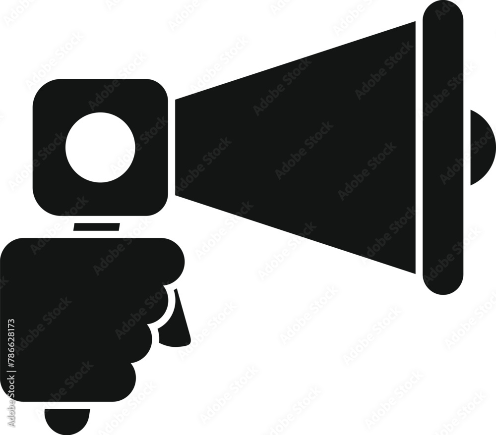 Sticker Handle megaphone icon simple vector. Motivational speech. Media communication