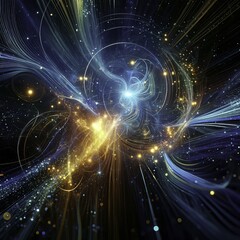 Fototapeta premium Erweiterte Kinetik in leuchtendem Blau