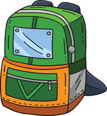 Backpack Cartoon Colored Clipart Illustration