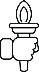 Handle torch leader icon outline vector. Burning flame. New direction of leadership