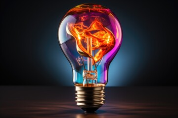 RGB lightning Edison bulb glowing