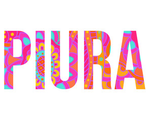 Piura city in Republic of Peru creative name design