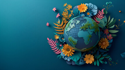 The earth day concept - the earth ball with plants