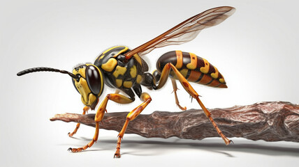 Wasp on a White Background
