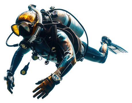 PNG Man scuba diver sports adult white background