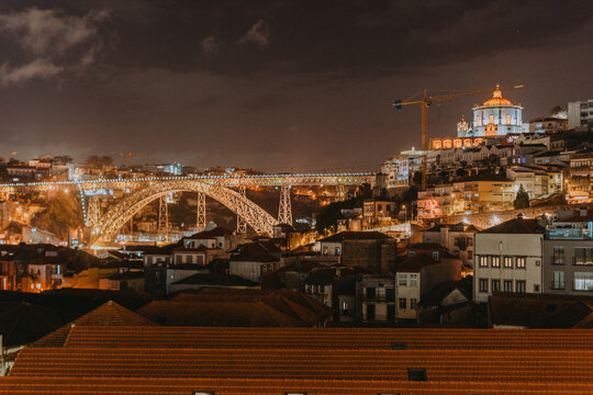 Porto city at night